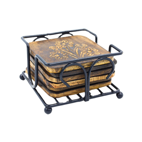 Natriel Wooden Tea Coasters Set